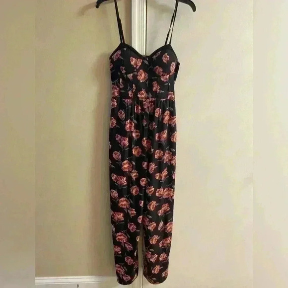 Band of gypsies jumpsuit corset top pockets rose‎ print Medium - Picture 1 of 8